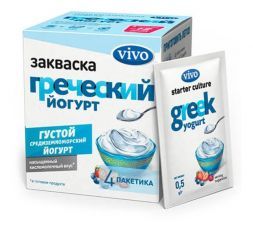 Закваска &quot;Йогурт греческий&quot; 4 пакетика VIVO (0.5 г)